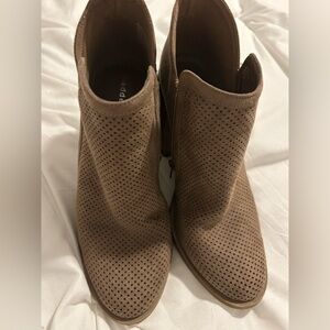 Madden Girl Taupe Perforated Ankle Booties